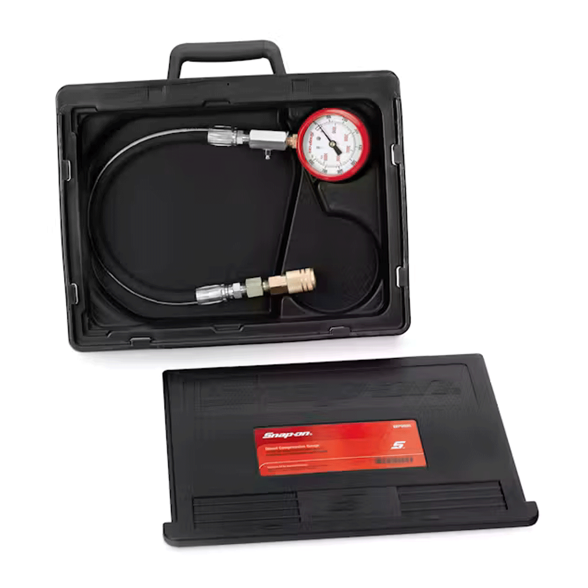 Medidor de compresión Snap-on EEPD500 para comprobar la presión de cilindros diésel.