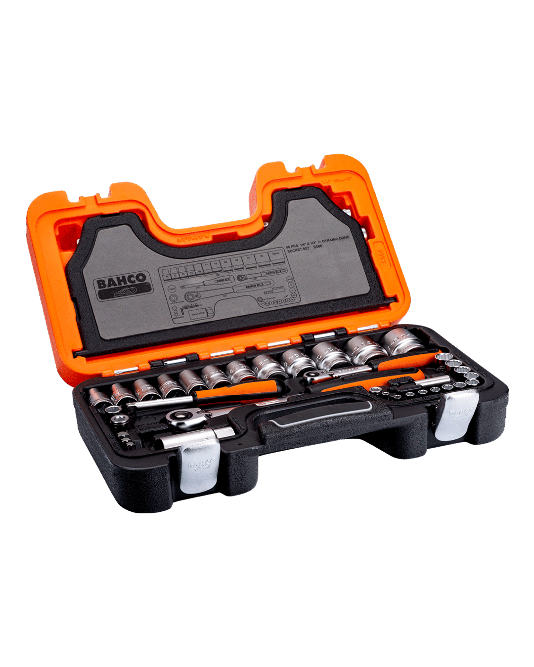 Dados y accesorios m1/4" y 1/2", 56pz Bahco