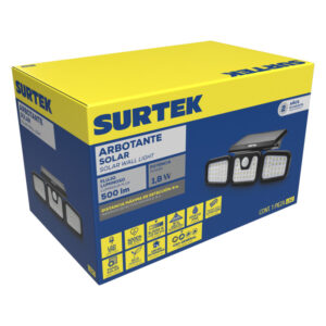 Lampara led solar con sensor de 500lm, para empotrar en pared Surtek