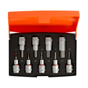 Dados punta hexagonal m1/2", 4mm-17mm, 9pzs Bahco