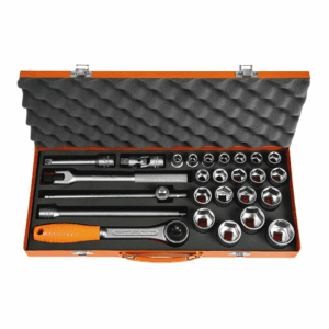 Dados y accesorios m1/2", 10 a 32mm, 6pt, 27pzs Tramontina Pro