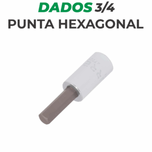 Dados punta hexagonal 3/4