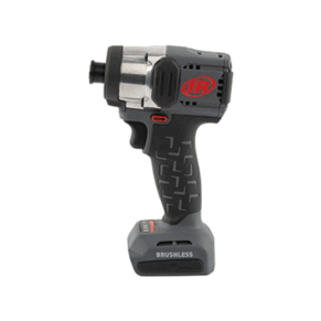 vista lateral del destornillador de Impacto inalámbrico Ingersoll Rand W3111 IQV20 1/4 pulgada 20V sobre fondo blanco