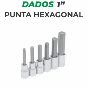 Dados punta hexagonal 1"