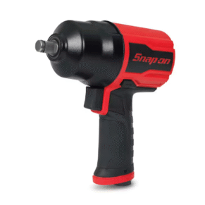 pistola de impacto neumática Snap-on PT850 de 1/2", color rojo, con mango acolchado y regulador de aire trasero Si tienes la tabla de especificaciones, pégala y te la paso a cuadro y en español.