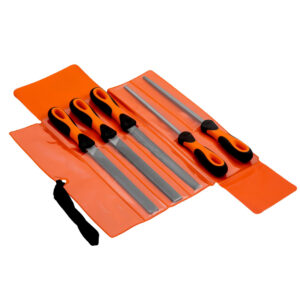 Juego de limas de 8", grano grueso, con mango, 5 pzs Bahco