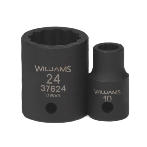 Dados de impacto poco profundos de 1/2", 12 puntas, sistema métrico Williams