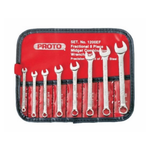 Juego de llaves combinadas de extremo abierto de longitud estándar corta, 8 piezas, de 1/8 a 3/8 pulg., Proto