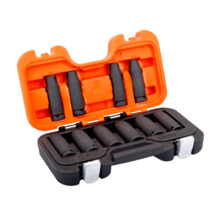 Dados de impacto largos M1/2", 10 a 19 mm, juego 10 pzs Bahco