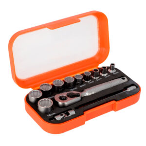 Dados y accesorios M1/4", 4 a 14 mm, 12 pt, 13 pzs Bahco